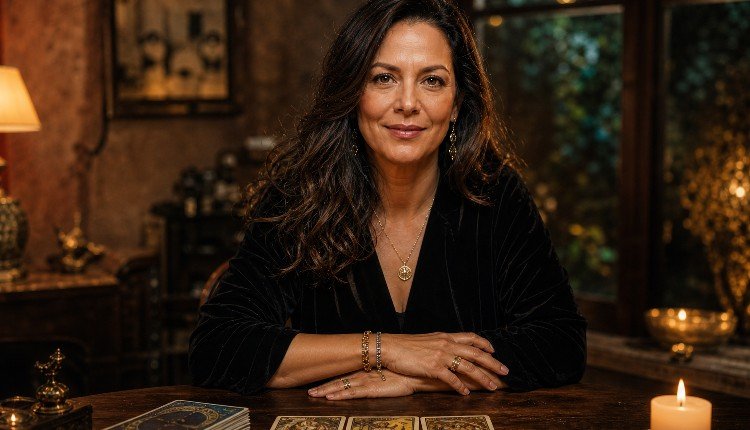 Elena Roca, vidente real atendiendo una consulta de tarot telefónico sin gabinete.