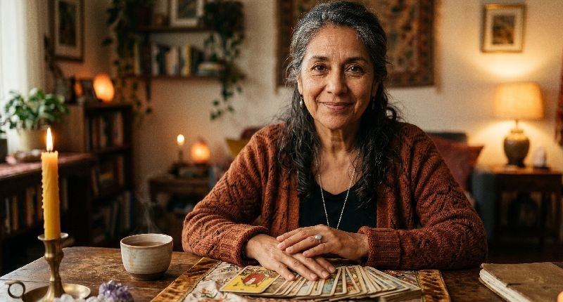 Elena Roca, la mejor vidente experta en amor, realizando una lectura sincera de sentimientos.